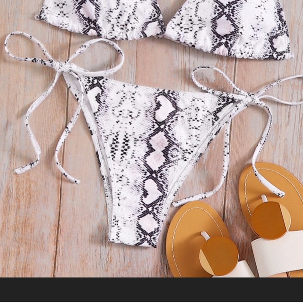 Shein snakeskin Tie bikini BOTTOMS ONLY
